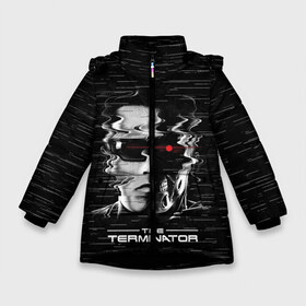 Зимняя куртка для девочек 3D с принтом The Terminator , ткань верха — 100% полиэстер; подклад — 100% полиэстер, утеплитель — 100% полиэстер. | длина ниже бедра, удлиненная спинка, воротник стойка и отстегивающийся капюшон. Есть боковые карманы с листочкой на кнопках, утяжки по низу изделия и внутренний карман на молнии. 

Предусмотрены светоотражающий принт на спинке, радужный светоотражающий элемент на пуллере молнии и на резинке для утяжки. | Тематика изображения на принте: arnold | connor | john | robot | schwarzenegger | skynet | t 800 | terminator | арнольд | джон | коннор | ликвидатор | небесная | робот | сеть | скайнет | терминатор | шварценеггер