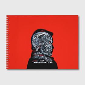 Альбом для рисования с принтом The Terminator , 100% бумага
 | матовая бумага, плотность 200 мг. | Тематика изображения на принте: arnold | connor | john | robot | schwarzenegger | skynet | t 800 | terminator | арнольд | джон | коннор | ликвидатор | небесная | робот | сеть | скайнет | терминатор | шварценеггер