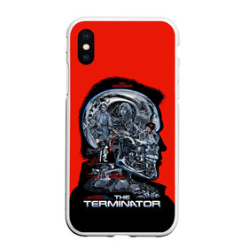 Чехол для iPhone XS Max матовый с принтом The Terminator , Силикон | Область печати: задняя сторона чехла, без боковых панелей | arnold | connor | john | robot | schwarzenegger | skynet | t 800 | terminator | арнольд | джон | коннор | ликвидатор | небесная | робот | сеть | скайнет | терминатор | шварценеггер