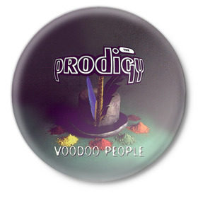 Значок с принтом The Prodigy ,  металл | круглая форма, металлическая застежка в виде булавки | Тематика изображения на принте: people | prodigy | the prodigy | voodoo people | продиджи