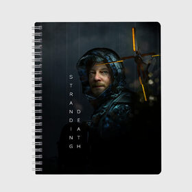 Тетрадь с принтом Death Stranding , 100% бумага | 48 листов, плотность листов — 60 г/м2, плотность картонной обложки — 250 г/м2. Листы скреплены сбоку удобной пружинной спиралью. Уголки страниц и обложки скругленные. Цвет линий — светло-серый
 | Тематика изображения на принте: death stranding | kojima | игры | хидэо кодзима