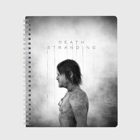 Тетрадь с принтом Death Stranding , 100% бумага | 48 листов, плотность листов — 60 г/м2, плотность картонной обложки — 250 г/м2. Листы скреплены сбоку удобной пружинной спиралью. Уголки страниц и обложки скругленные. Цвет линий — светло-серый
 | Тематика изображения на принте: death stranding | kojima | игры | хидэо кодзима