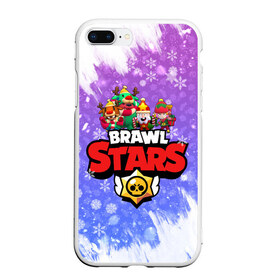 Чехол для iPhone 7Plus/8 Plus матовый с принтом Новогодний Brawl Stars №5 , Силикон | Область печати: задняя сторона чехла, без боковых панелей | 2020 | brawl | brawl stars | christmas | leon | new year | stars | бравл старс | брол старс | леон | новогодний | новый год | рождество