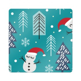 Магнит виниловый Квадрат с принтом Cute Christmas Pattern , полимерный материал с магнитным слоем | размер 9*9 см, закругленные углы | Тематика изображения на принте: 