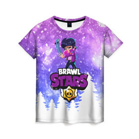Женская футболка 3D с принтом Новогодний Brawl Stars Bibi , 100% полиэфир ( синтетическое хлопкоподобное полотно) | прямой крой, круглый вырез горловины, длина до линии бедер | 2020 | bibi | brawl | brawl stars | christmas | new year | stars | биби | бравл старс | брол старс | новогодний | новый год | рождество