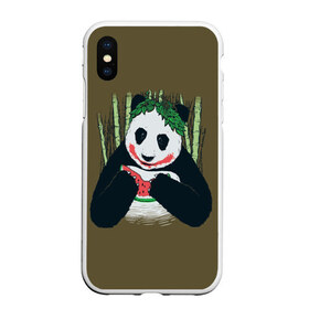 Чехол для iPhone XS Max матовый с принтом Panda , Силикон | Область печати: задняя сторона чехла, без боковых панелей | animal | арбуз | бамбук | животное | панда