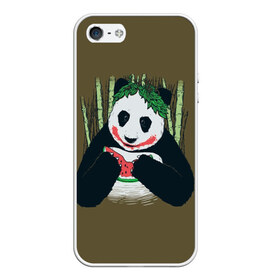 Чехол для iPhone 5/5S матовый с принтом Panda , Силикон | Область печати: задняя сторона чехла, без боковых панелей | animal | арбуз | бамбук | животное | панда