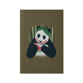 Обложка для паспорта матовая кожа с принтом Panda , натуральная матовая кожа | размер 19,3 х 13,7 см; прозрачные пластиковые крепления | animal | арбуз | бамбук | животное | панда