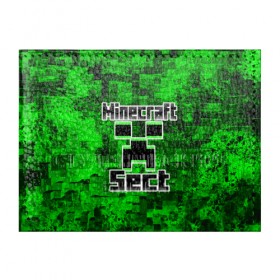 Обложка для студенческого билета с принтом Minecraft , натуральная кожа | Размер: 11*8 см; Печать на всей внешней стороне | Тематика изображения на принте: game | minecraft | mojang ab | sect | игра | инди | майнкрафт | майнкрафт секта | секта