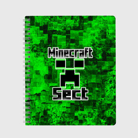 Тетрадь с принтом Minecraft , 100% бумага | 48 листов, плотность листов — 60 г/м2, плотность картонной обложки — 250 г/м2. Листы скреплены сбоку удобной пружинной спиралью. Уголки страниц и обложки скругленные. Цвет линий — светло-серый
 | game | minecraft | mojang ab | sect | игра | инди | майнкрафт | майнкрафт секта | секта