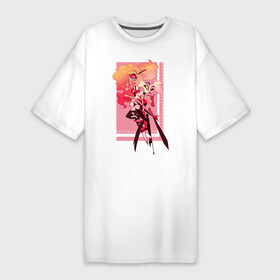 Платье-футболка хлопок с принтом Hazbin Hotel (Черрии Энджел) ,  |  | angel dust | anime | cherri bomb | hazbin hotel | аниме | отель хазбин | черри бомб | энджел даст