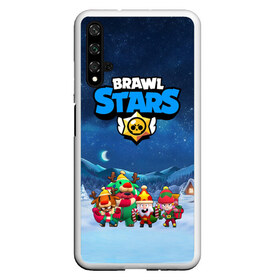 Чехол для Honor 20 с принтом Новогодний Brawl Stars , Силикон | Область печати: задняя сторона чехла, без боковых панелей | brawl stars | brawl stars 8 bit | brawl stars crow | brawl stars crow phoenix | brawl stars l | brawl stars leon | brawl stars leon shark | brawl stars nita | brawl stars robot spike | brawl stars spike | бравл старс | бравла старс | браво с