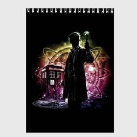 Скетчбук с принтом Doctor Who , 100% бумага
 | 48 листов, плотность листов — 100 г/м2, плотность картонной обложки — 250 г/м2. Листы скреплены сверху удобной пружинной спиралью | bbc | dimension | dr who | jenna coleman | jodie whittaker | matt smith | relative | resolution | space | tardis | the doctor | time | галлифрей | джоди уиттакер | доктор кто | тардис