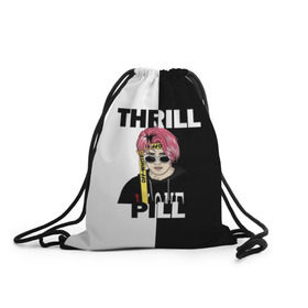 Рюкзак-мешок 3D с принтом Thrill pill , 100% полиэстер | плотность ткани — 200 г/м2, размер — 35 х 45 см; лямки — толстые шнурки, застежка на шнуровке, без карманов и подкладки | pill | thrill | thrill pill | пилл | тимур самедов | трилл | трилл пилл
