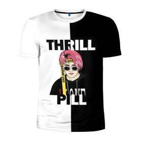 Мужская футболка 3D спортивная с принтом Thrill pill , 100% полиэстер с улучшенными характеристиками | приталенный силуэт, круглая горловина, широкие плечи, сужается к линии бедра | pill | thrill | thrill pill | пилл | тимур самедов | трилл | трилл пилл