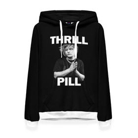 Женская толстовка 3D с принтом Thrill pill , 100% полиэстер  | двухслойный капюшон со шнурком для регулировки, мягкие манжеты на рукавах и по низу толстовки, спереди карман-кенгуру с мягким внутренним слоем. | pill | thrill | thrill pill | пилл | тимур самедов | трилл | трилл пилл