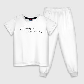 Детская пижама хлопок с принтом Автограф Энди Уорхола , 100% хлопок |  брюки и футболка прямого кроя, без карманов, на брюках мягкая резинка на поясе и по низу штанин
 | Тематика изображения на принте: 