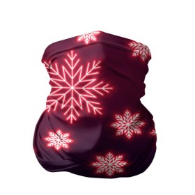 Бандана-труба 3D с принтом Рождественская снежинка , 100% полиэстер, ткань с особыми свойствами — Activecool | плотность 150‒180 г/м2; хорошо тянется, но сохраняет форму | Тематика изображения на принте: 