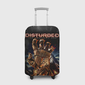 Чехол для чемодана 3D с принтом Disturbed , 86% полиэфир, 14% спандекс | двустороннее нанесение принта, прорези для ручек и колес | asylum | disturbed | heavy metal | immortalized | the guy | the lost children | группы | метал | рок