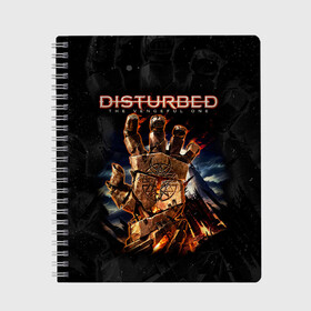 Тетрадь с принтом Disturbed , 100% бумага | 48 листов, плотность листов — 60 г/м2, плотность картонной обложки — 250 г/м2. Листы скреплены сбоку удобной пружинной спиралью. Уголки страниц и обложки скругленные. Цвет линий — светло-серый
 | asylum | disturbed | heavy metal | immortalized | the guy | the lost children | группы | метал | рок