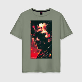 Женская футболка хлопок Oversize с принтом Terminator , 100% хлопок | свободный крой, круглый ворот, спущенный рукав, длина до линии бедер
 | arnold schwarzenegger | movie | terminator | железный арни | кино | терминатор