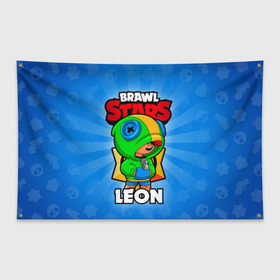 Флаг-баннер с принтом BRAWL STARS LEON , 100% полиэстер | размер 67 х 109 см, плотность ткани — 95 г/м2; по краям флага есть четыре люверса для крепления | brawl stars | brawl stars leon | brawler | leon | бравл старз | бравлер | леон