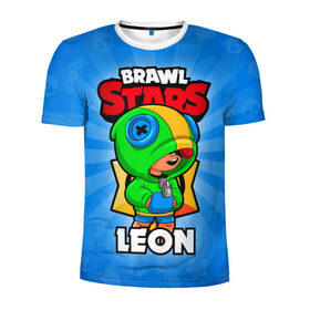 Мужская футболка 3D спортивная с принтом BRAWL STARS LEON , 100% полиэстер с улучшенными характеристиками | приталенный силуэт, круглая горловина, широкие плечи, сужается к линии бедра | brawl stars | brawl stars leon | brawler | leon | бравл старз | бравлер | леон