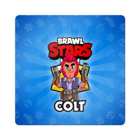 Магнит виниловый Квадрат с принтом BRAWL STARS COLT , полимерный материал с магнитным слоем | размер 9*9 см, закругленные углы | Тематика изображения на принте: brawl stars | brawl stars colt | brawler | colt | бравл старз | бравлер | кольт