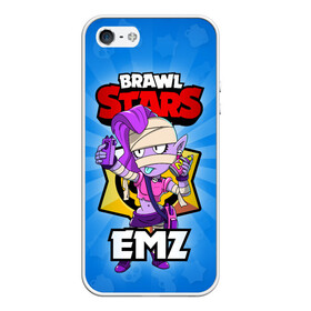 Чехол для iPhone 5/5S матовый с принтом BRAWL STARS EMZ , Силикон | Область печати: задняя сторона чехла, без боковых панелей | brawl stars | brawl stars emz | brawler | emz | бравл старз | бравлер | эмз