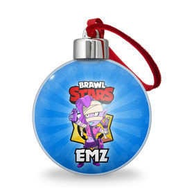 Ёлочный шар с принтом BRAWL STARS EMZ , Пластик | Диаметр: 77 мм | brawl stars | brawl stars emz | brawler | emz | бравл старз | бравлер | эмз
