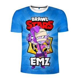 Мужская футболка 3D спортивная с принтом BRAWL STARS EMZ , 100% полиэстер с улучшенными характеристиками | приталенный силуэт, круглая горловина, широкие плечи, сужается к линии бедра | brawl stars | brawl stars emz | brawler | emz | бравл старз | бравлер | эмз