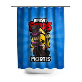 Штора 3D для ванной с принтом BRAWL STARS MORTIS , 100% полиэстер | плотность материала — 100 г/м2. Стандартный размер — 146 см х 180 см. По верхнему краю — пластиковые люверсы для креплений. В комплекте 10 пластиковых колец | brawl stars | brawl stars mortis | brawler | mortis | бравл старз | бравлер | мортис