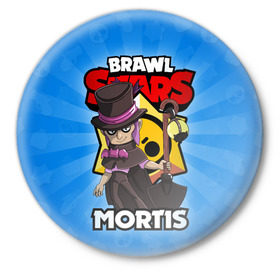 Значок с принтом BRAWL STARS MORTIS ,  металл | круглая форма, металлическая застежка в виде булавки | Тематика изображения на принте: brawl stars | brawl stars mortis | brawler | mortis | бравл старз | бравлер | мортис