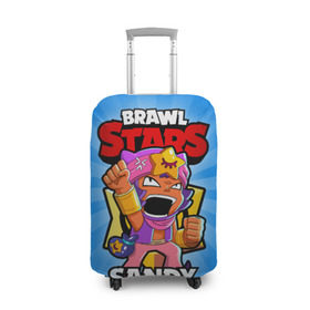 Чехол для чемодана 3D с принтом BRAWL STARS SANDY , 86% полиэфир, 14% спандекс | двустороннее нанесение принта, прорези для ручек и колес | brawl stars | brawl stars sandy | brawler | sandy | бравл старз | бравлер | сэнди