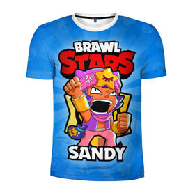 Мужская футболка 3D спортивная с принтом BRAWL STARS SANDY , 100% полиэстер с улучшенными характеристиками | приталенный силуэт, круглая горловина, широкие плечи, сужается к линии бедра | brawl stars | brawl stars sandy | brawler | sandy | бравл старз | бравлер | сэнди