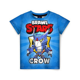 Детская футболка 3D с принтом BRAWL STARS CROW , 100% гипоаллергенный полиэфир | прямой крой, круглый вырез горловины, длина до линии бедер, чуть спущенное плечо, ткань немного тянется | brawl stars | brawl stars crow | brawler | crow | бравл старз | бравлер | ворон