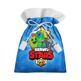 Подарочный 3D мешок с принтом BRAWL STARS , 100% полиэстер | Размер: 29*39 см | Тематика изображения на принте: brawl stars | brawler | crow | leon | spike | бравл старз | бравлер | ворон | леон | спайк