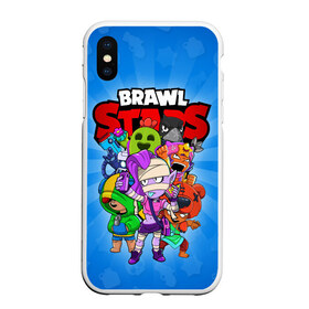 Чехол для iPhone XS Max матовый с принтом BRAWL STARS , Силикон | Область печати: задняя сторона чехла, без боковых панелей | 8 bit | 8 бит | brawl stars | brawler | crow | emz | leon | nita | sandy | spike | бравл старз | бравлер | ворон | леон | нита | спайк | сэнди | эмз