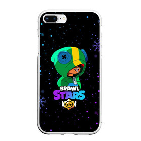 Чехол для iPhone 7Plus/8 Plus матовый с принтом Новогодний Brawl Stars LEON , Силикон | Область печати: задняя сторона чехла, без боковых панелей | brawl | brawl stars | crow | leon | stars | бравл | бравл старс | браво старс | игра | компьютерная | кров | леон | новогодний | новый год | онлайн | с новым годом | снежинки | старс