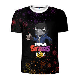 Мужская футболка 3D спортивная с принтом Новогодний Brawl Stars CROW , 100% полиэстер с улучшенными характеристиками | приталенный силуэт, круглая горловина, широкие плечи, сужается к линии бедра | brawl | brawl stars | crow | leon | stars | бравл | бравл старс | браво старс | игра | компьютерная | кров | леон | новогодний | новый год | онлайн | с новым годом | снежинки | старс