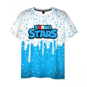 Мужская футболка 3D с принтом Новогодний Blawl StarS , 100% полиэфир | прямой крой, круглый вырез горловины, длина до линии бедер | 