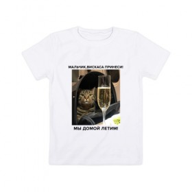 Детская футболка хлопок с принтом Кот-Недолет , 100% хлопок | круглый вырез горловины, полуприлегающий силуэт, длина до линии бедер | брат | брат 2 | котики | коты | мемы | мемы с котами