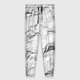 Женские брюки 3D с принтом Бумага , полиэстер 100% | прямой крой, два кармана без застежек по бокам, с мягкой трикотажной резинкой на поясе и по низу штанин. В поясе для дополнительного комфорта — широкие завязки | минимализм | текстура бумаги