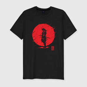 Мужская футболка премиум с принтом Самурайский Дух , 92% хлопок, 8% лайкра | приталенный силуэт, круглый вырез ворота, длина до линии бедра, короткий рукав | Тематика изображения на принте: samurai | samurai spirit | самурай | самурайский дух | япония