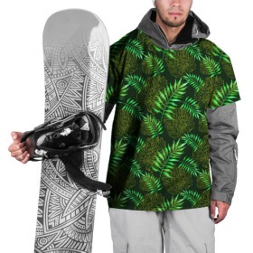 Накидка на куртку 3D с принтом Зеленые тропики , 100% полиэстер |  | гавайи | листья | листья пальм | пальмы | тропики