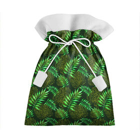 Подарочный 3D мешок с принтом Зеленые тропики , 100% полиэстер | Размер: 29*39 см | гавайи | листья | листья пальм | пальмы | тропики