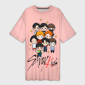 Платье-футболка 3D с принтом Stray Kids ,  |  | 3racha | i.n | jyp nation | k pop | kpop | skz | stray kids | к поп | кпоп | ли ноу | скз | страй кидс | стрэй кидс | сынмина | уджин | феликса | хана | хёнджина | чана | чанбина