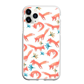 Чехол для iPhone 11 Pro Max матовый с принтом Fox Pattern , Силикон |  | animal | pattern | животные | лиса | лисички | лисы | паттерн