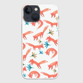 Чехол для iPhone 13 mini с принтом Fox Pattern ,  |  | Тематика изображения на принте: animal | pattern | животные | лиса | лисички | лисы | паттерн