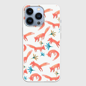 Чехол для iPhone 13 Pro с принтом Fox Pattern ,  |  | animal | pattern | животные | лиса | лисички | лисы | паттерн